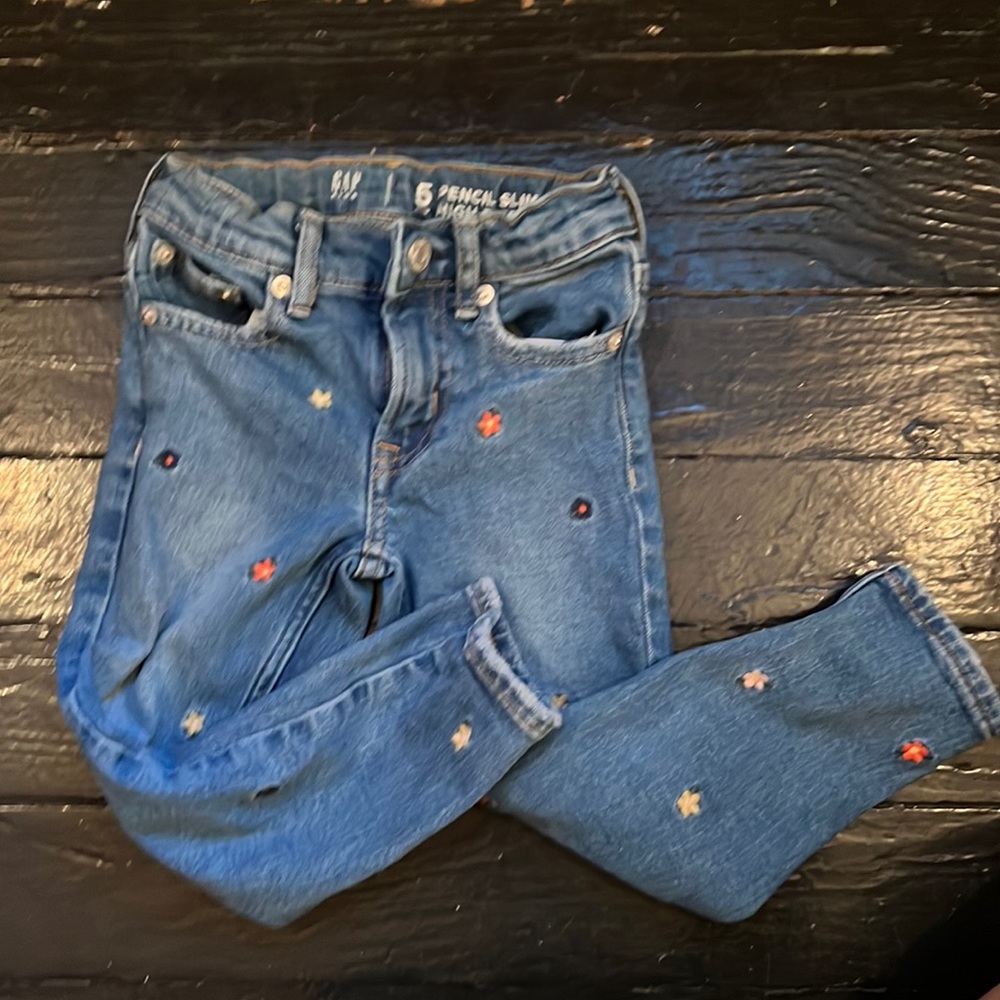 Gap Kids Jeans with Embroidered Flowers
